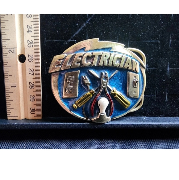 Vintage Electrician Great American Buckle Company Belt Buckle USA